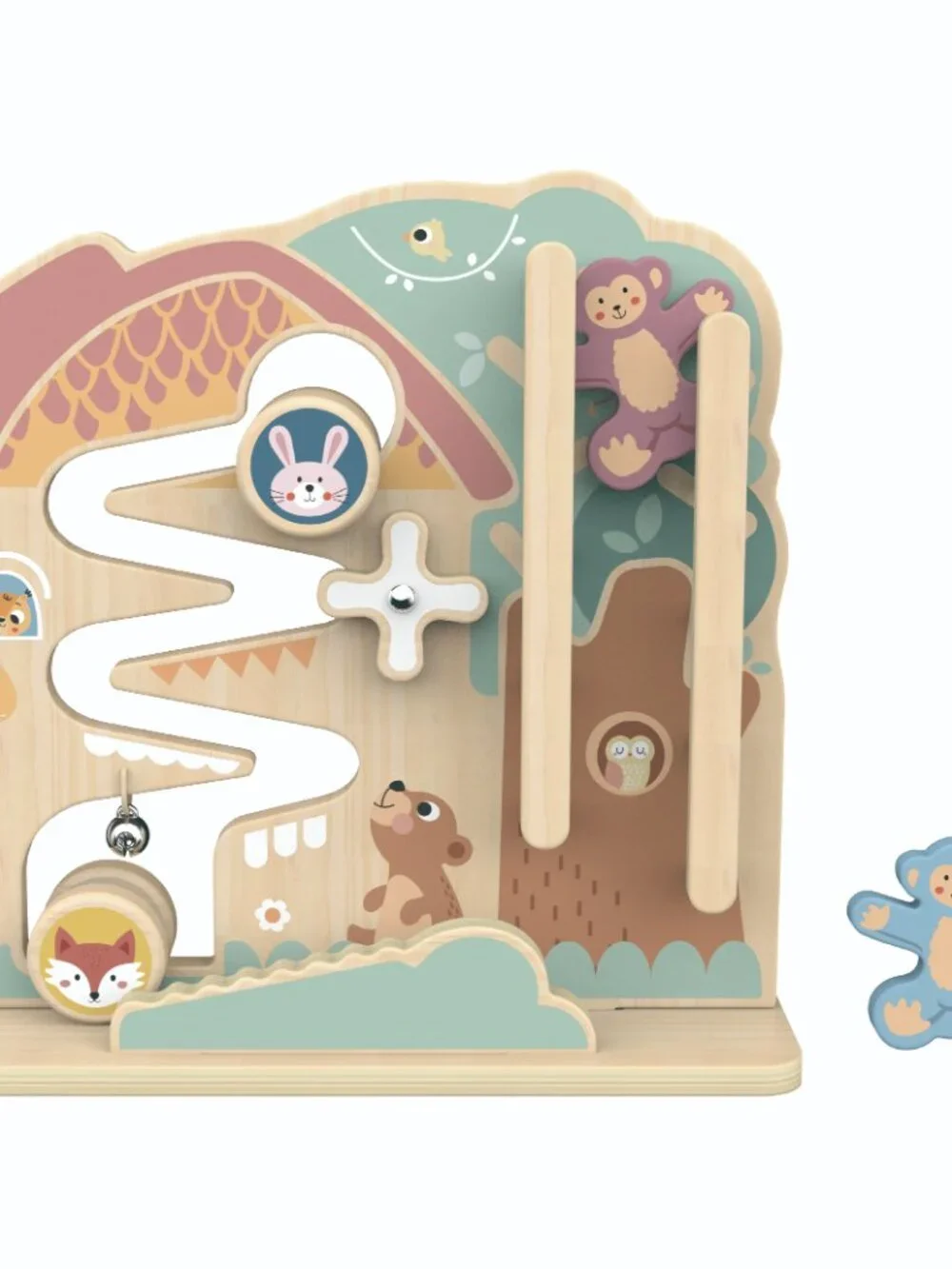 Tooky Toy 2-in-1 Wooden Activity Ball Track Maze Montessori Toddler Toy